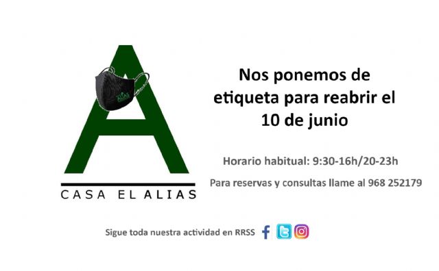Restaurante Casa El Alias reabre sus puertas el próximo miércoles 10 de junio - 1, Foto 1