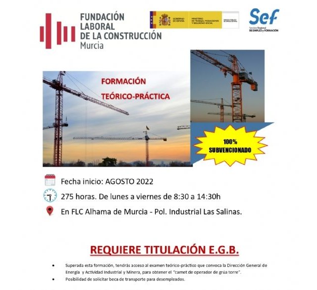 Curso de operador de gra torre de la Fundacin Laboral de la Construccin, Foto 1