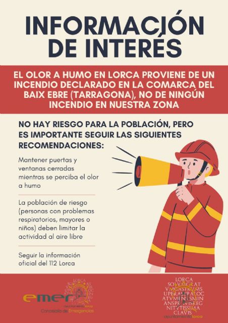 El Ayuntamiento informa que el humo en Lorca proviene de un incendio en Tarragona y no representa peligro para la población - 1, Foto 1