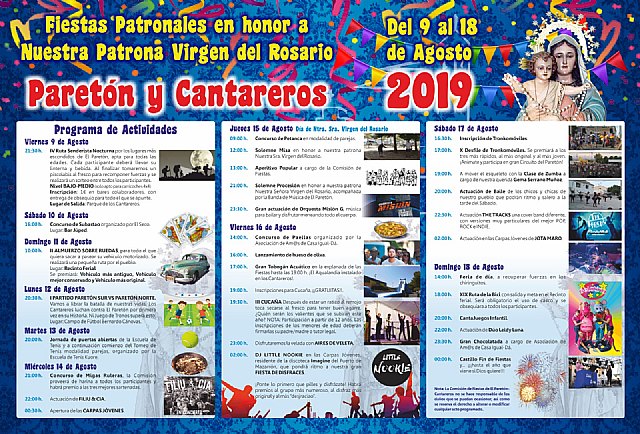 Comienzan mañana las fiestas patronales en honor a la Virgen del Rosario en El Paretón-Cantareros - 1, Foto 1