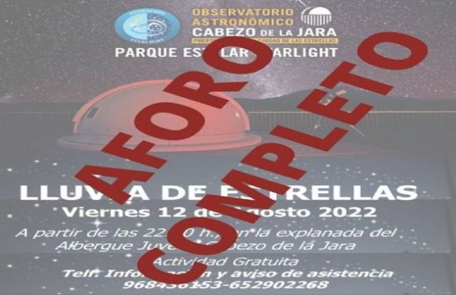 Más de 400 personas disfrutarán este viernes de la ‘Lluvia de Estrellas’ en el Observatorio Astronómico del Cabezo de la Jara - 1, Foto 1