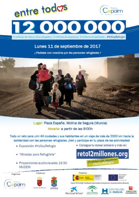 El reto 12 Millones de pedaladas por las personas refugiadas estará en Molina de Segura el lunes 11 de septiembre - 1, Foto 1