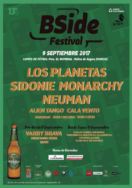 LOS PLANETAS, SIDONIE y MONARCHY grandes atractivos del B-SIDE que se celebra este sábado 8 de septiembre en Molina de Segura - 2, Foto 2
