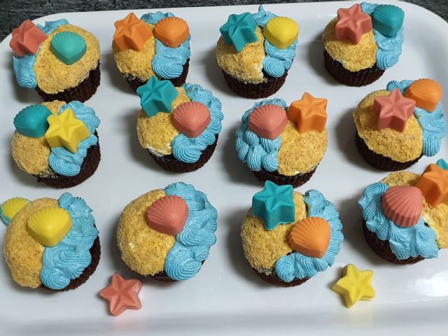 Receta: ¡CUPCAKES PLAYEROS! Con su efecto mar y arena - 3, Foto 3