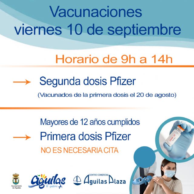 Centro Comercial Águilas Plaza acogerá el viernes una nueva jornada de vacunaciones masivas contra la COVID 19 sin cita - 1, Foto 1