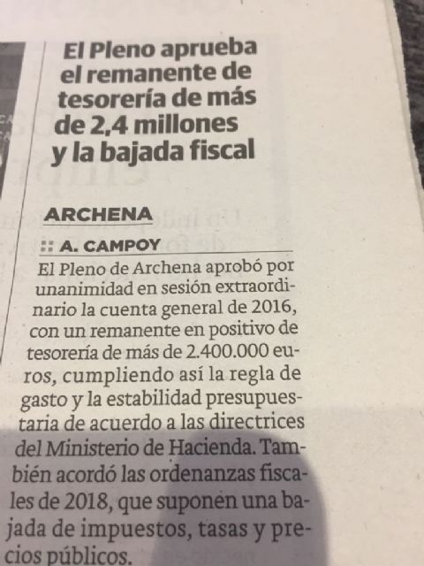 El PSOE de Archena exige la rectificación de la información sobre los acuerdos del Pleno del pasado viernes en el ayuntamiento de Archena - 2, Foto 2