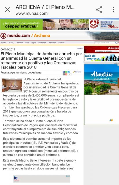 El PSOE de Archena exige la rectificación de la información sobre los acuerdos del Pleno del pasado viernes en el ayuntamiento de Archena - 3, Foto 3