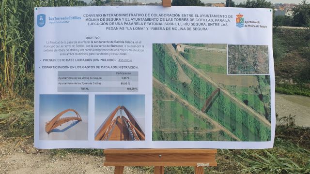 Los ayuntamientos de Molina de Segura y Las Torres de Cotillas firman un convenio para construir la pasarela peatonal que unirá las pedanías de La Ribera y La Loma - 2, Foto 2