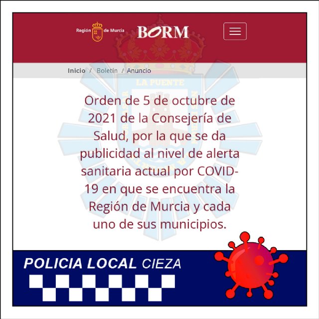El Ayuntamiento informa de la modificación de las normas covid según la Orden de 5 de octubre de 2021 - 1, Foto 1