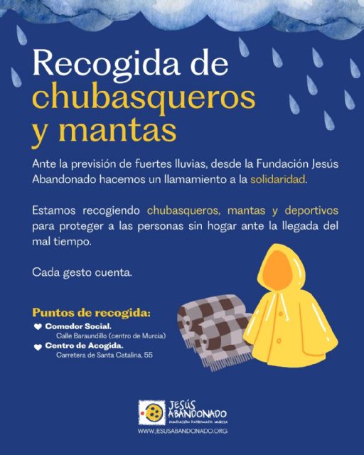 Jesús Abandonado activa la recogida de mantas y chubasqueros para personas sin hogar ante las próximas lluvias - 1, Foto 1