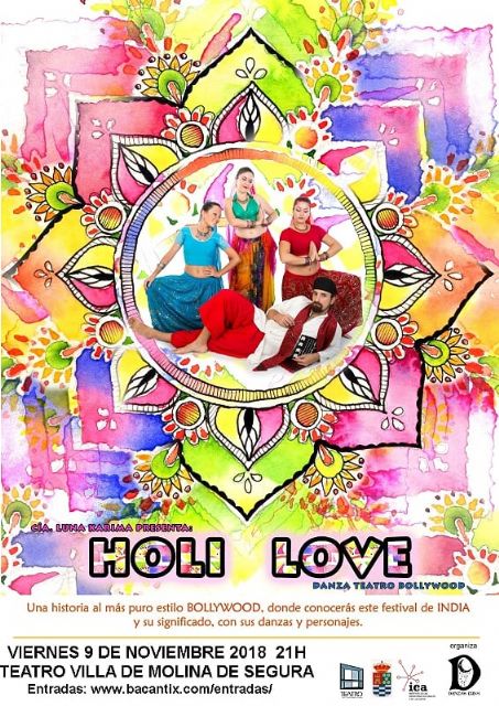 Danzas de la Luna ofrece el espectáculo HOLI-LOVE. Teatro-Danza Bollywood el viernes 9 de noviembre en el Teatro Villa de Molina - 1, Foto 1