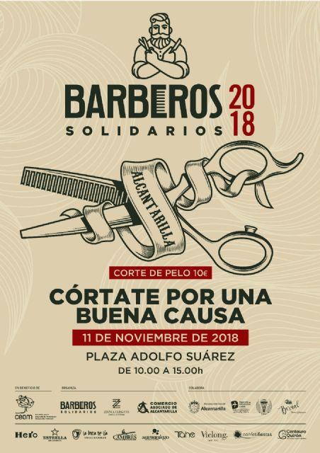 Córtate por una buena causa. Profesionales de la peluquería y el estilismo de media España participan en la III Jornada de Barberos Solidarios en Alcantarilla - 1, Foto 1