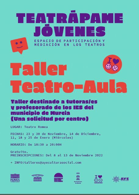 Los talleres de Teatrápame preparan su segunda edición y acercarán el teatro a los institutos de Murcia a través de seis sesiones de trabajo con docentes y estudiantes - 1, Foto 1
