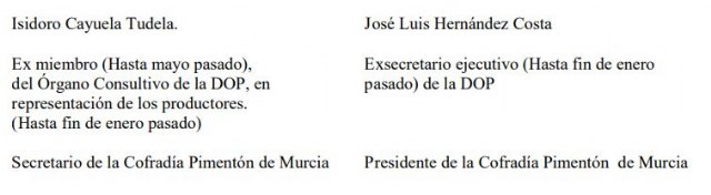 Ex dirigentes de la DOP Pimentón de Murcia y actuales directivos de la Cofradía del Pimentón desmienten al presidente de la DOP Pedro Piernas, Foto 2