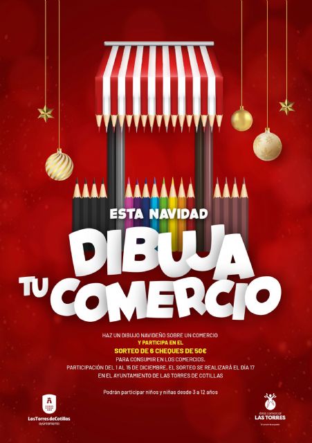 Un concurso navideño propone que los más pequeños dibujen los comercios de Las Torres de Cotillas - 1, Foto 1
