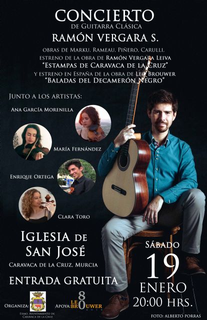Ramón Vergara estrena en Caravaca el quinteto para guitarra y cuerdas 'Baladas del Decamerón Negro', del compositor cubano Leo Brouwer - 3, Foto 3