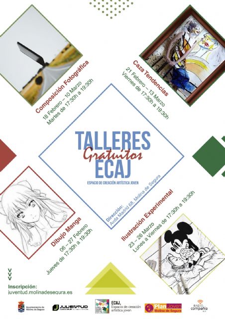La Concejalía de Juventud realiza de febrero a marzo cuatro talleres gratuitos para jóvenes de 12 a 30 años en el ECAJ - 1, Foto 1