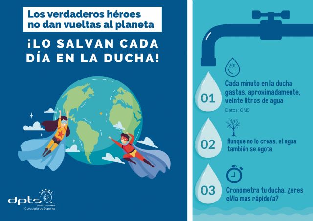 El Ayuntamiento de Lorca pone en marcha una campaña para promover el ahorro de agua en las duchas de las instalaciones deportivas municipales - 1, Foto 1