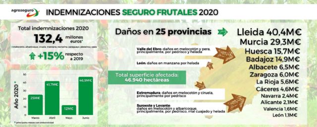 Agroseguro abona 132,4 millones de euros a fruticultores asegurados por los siniestros de 2020 - 1, Foto 1