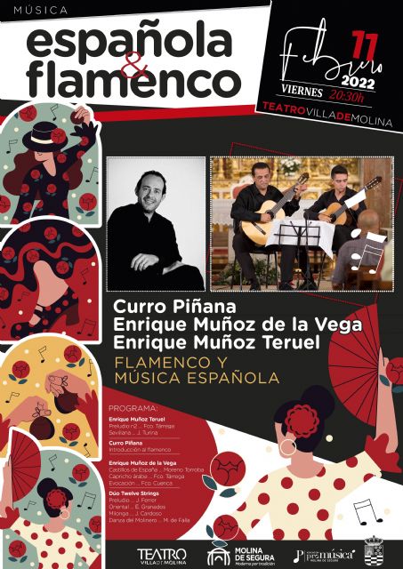 Curro Piñana, Enrique Muñoz de la Vega y Enrique Muñoz Teruel ofrecen MÚSICA ESPAÑOLA Y FLAMENCO el viernes 11 de febrero en el Teatro Villa de Molina - 1, Foto 1