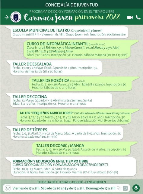 El programa ´Caravaca Joven´ oferta más de diez nuevas propuestas de ocio para los fines de semana - 2, Foto 2