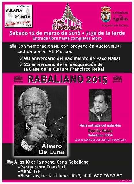 La concejalía de Cultura recuerda a Paco Rabal en el noventa aniversario de su nacimiento - 2, Foto 2