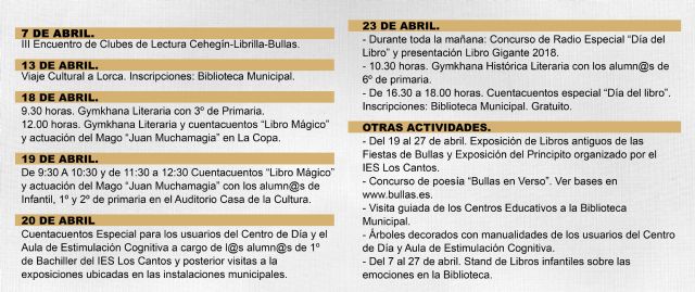 Presentada la Programación para conmemorar el Día del Libro en Bullas - 1, Foto 1