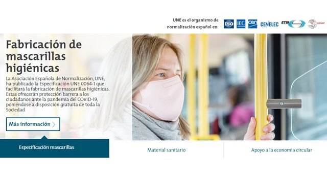 Publicada la Especificación UNE para facilitar la fabricación de mascarillas higiénicas - 1, Foto 1
