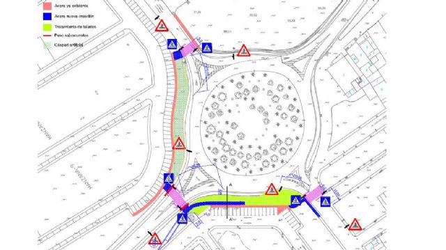 El Ayuntamiento de Lorquí facilitará el cruce en la rotonda de El Descanso con pasos peatonales - 1, Foto 1