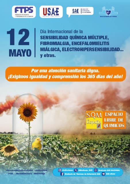 12 de mayo, Día Internacional de la Sensibilidad Química Múltiple, la Fibromialgia, la Encefalomielitis Miálgica y la Electrohipersensibilidad - 1, Foto 1