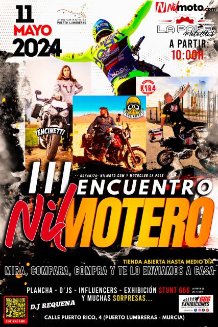 Puerto Lumbreras acogerá el III Encuentro Nilmotero el próximo sábado, 11 de mayo, organizado por Nilmoto y Motoclub La Pole - 1, Foto 1