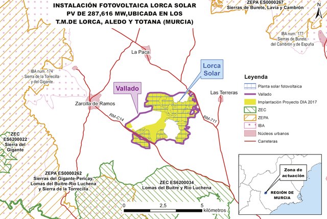 El BOE publica el informe de impacto ambiental de la Modificación del proyecto de la instalación fotovoltaica Lorca Solar PV, Foto 1