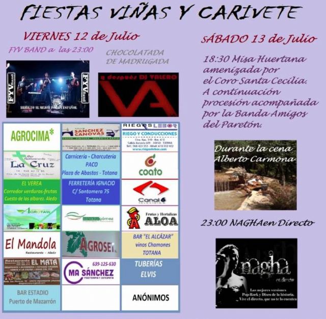 Las fiestas de la diputación de Viñas y Carivete se celebran este próximo fin de semana con un atractivo programa de actividades musicales