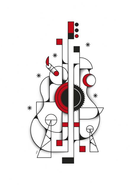El cartel de la 59 edición online del Festival del Cante de las Minas de La Unión: una guitarra cubista que homenajea a Asensio Sáez - 1, Foto 1