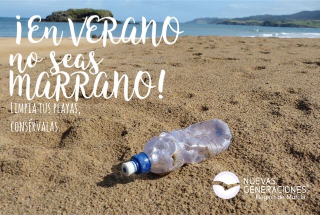 Nuevas Generaciones de la Región de Murcia continúa con su campaña de concienciación medioambiental solicitando el cuidado de las playas - 1, Foto 1