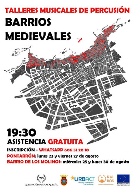 La AMM y el Ayuntamiento de Mula desarrollan Talleres Musicales de Percusión en los Barrios de El Pontarrón y Los Molinos - 1, Foto 1