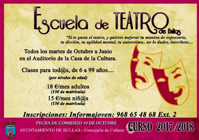 Por tercer año regresa en octubre la Escuela de Teatro - 1, Foto 1