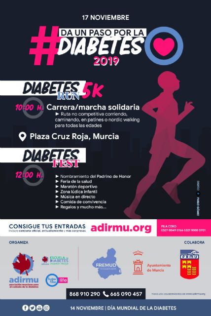 DIABETES RUN Y DIABETES FEST, dos actos para reivindicar y a la vez celebrar el Día Mundial de la Diabetes en Murcia - 1, Foto 1