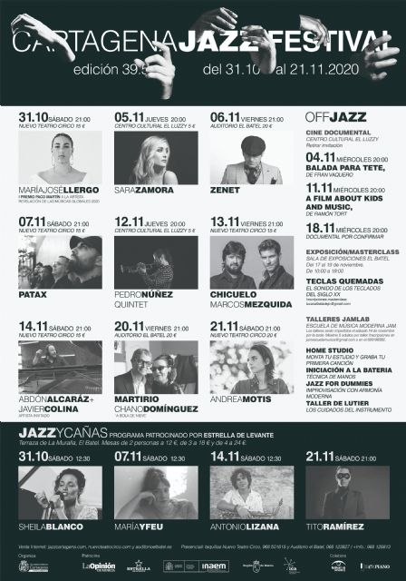 Zenet, Andrea Motis, Chano Domínguez, Martirio, Chicuelo y Marco Mezquida protagonizan la 39.5 edición del Cartagena Jazz Festival - 1, Foto 1