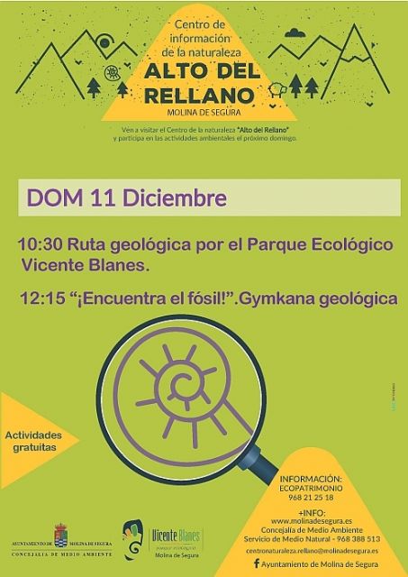 El Centro de Información de la Naturaleza Alto del Rellano de Molina de Segura organiza actividades para dar a conocer la singular geología de la zona el domingo 11 de diciembre - 1, Foto 1