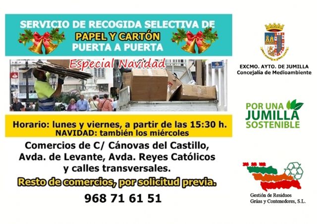 El servicio de recogida de papel y cartón en los comercios será reforzado en Navidad - 1, Foto 1