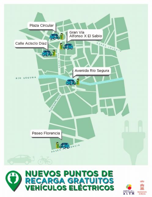 Murcia comenzará el año con cinco nuevos puntos de recarga gratuitos para vehículos eléctricos en el centro - 1, Foto 1
