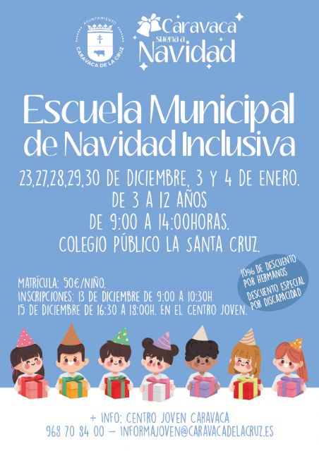 El Ayuntamiento de Caravaca organiza una Escuela Municipal de Navidad para ofrecer alternativas en vacaciones y facilitar la conciliación laboral y familiar - 1, Foto 1