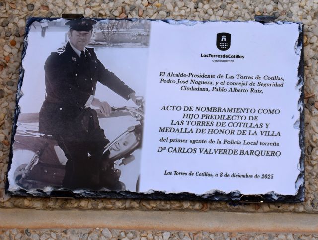 Las Torres de Cotillas nombra hijo predilecto a Carlos Valverde, su primer policía local - 3, Foto 3