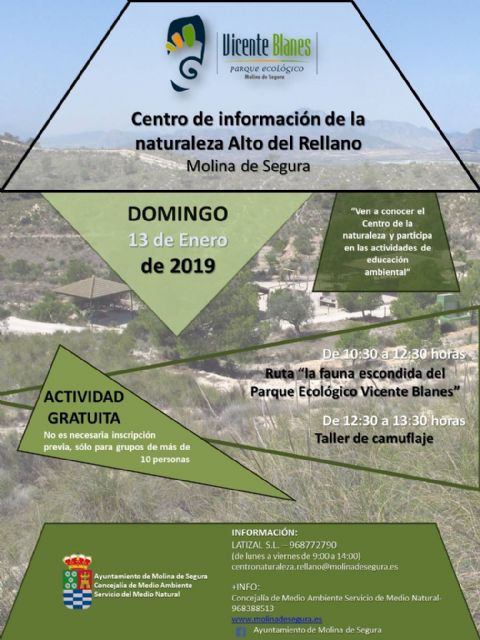 El Centro de Información de la Naturaleza Alto del Rellano de Molina de Segura invita a una ruta para conocer la fauna escondida del Parque Ecológico Vicente Blanes el domingo 13 de enero - 1, Foto 1