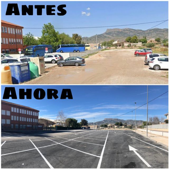 El Ayuntamiento de Lorca culmina las obras del nuevo aparcamiento del Colegio de Campillo y habilita 52 plazas para vehículos y 8 plazas para autobuses escolares - 3, Foto 3