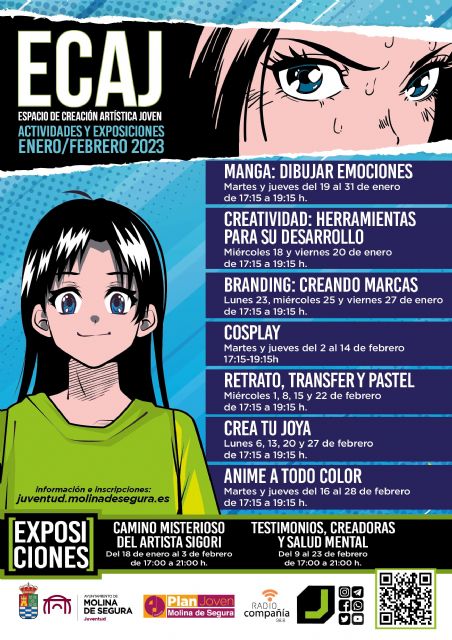 La Concejalía de Juventud de Molina de Segura ofrece siete talleres y dos exposiciones en el Espacio de Creación Artística Joven, ECAJ, durante los meses de enero y febrero - 1, Foto 1