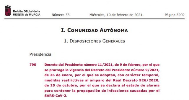 Prorroga de las medidas restrictivas para contener la propagación de infecciones causadas por el SARS-CoV-2 - 1, Foto 1