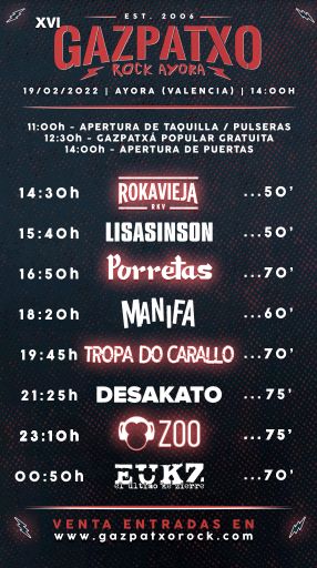 El próximo 19 de febrero vuelve a Ayora (Valencia) el Gazpatxo Rock para celebrar su decimosexta edición - 1, Foto 1