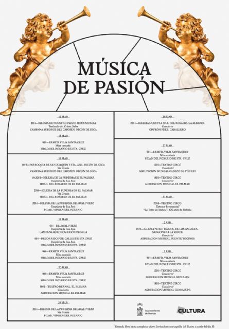 El ciclo 'Música de Pasión' ofrecerá más de 20 actuaciones vinculadas a sonidos y cantos arraigados a costumbres y tradiciones de Murcia y pedanías - 4, Foto 4